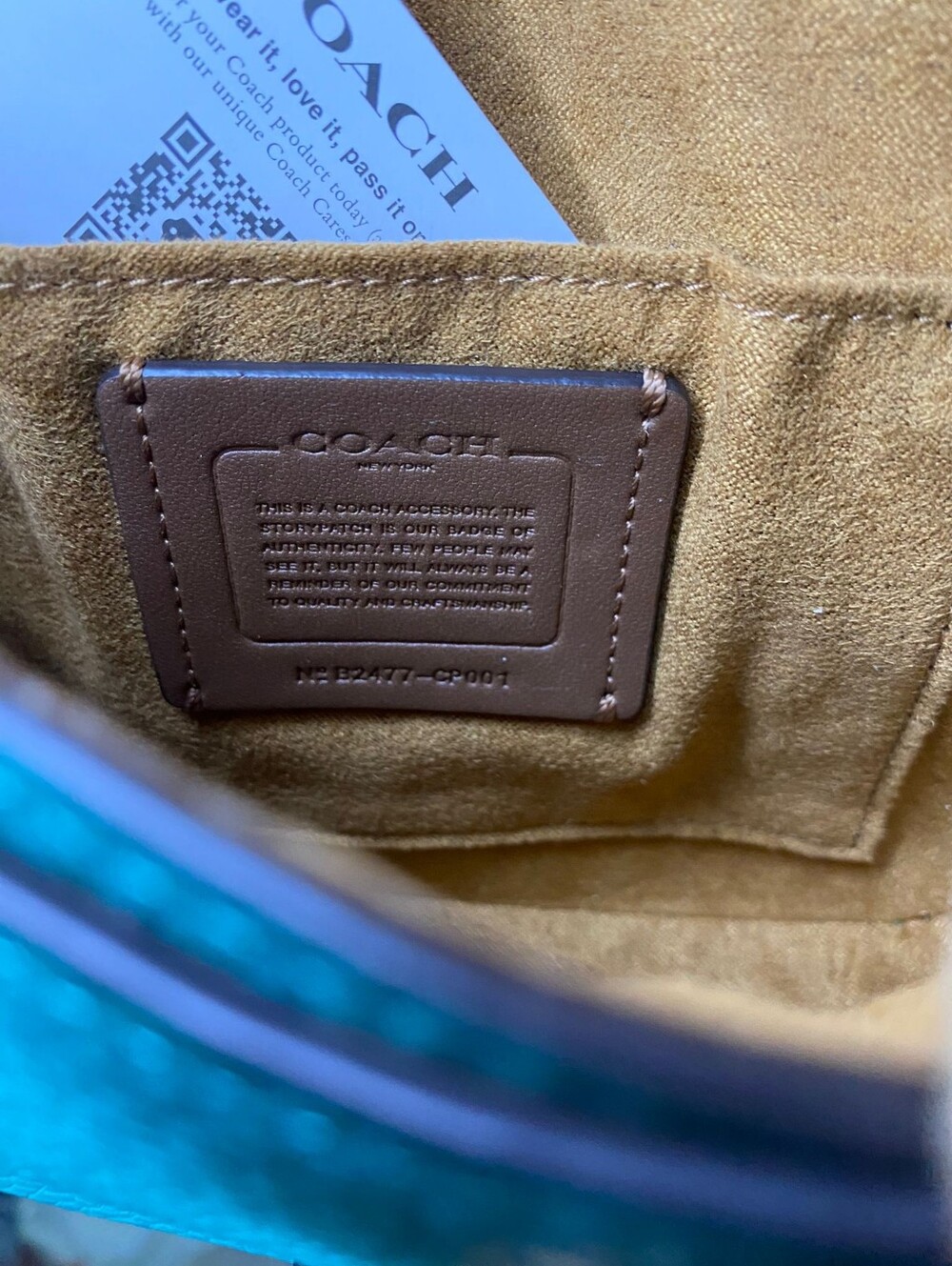 NWT Coach Teal Leather Amelia Crossbody Bag - Picture 7 of 7